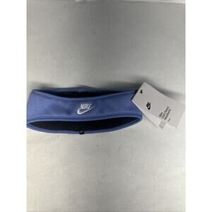 Nike Headband Womens OSFM Club Fleece Blue White Running Outdoor Cold Weather